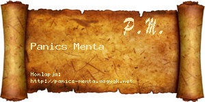 Panics Menta névjegykártya